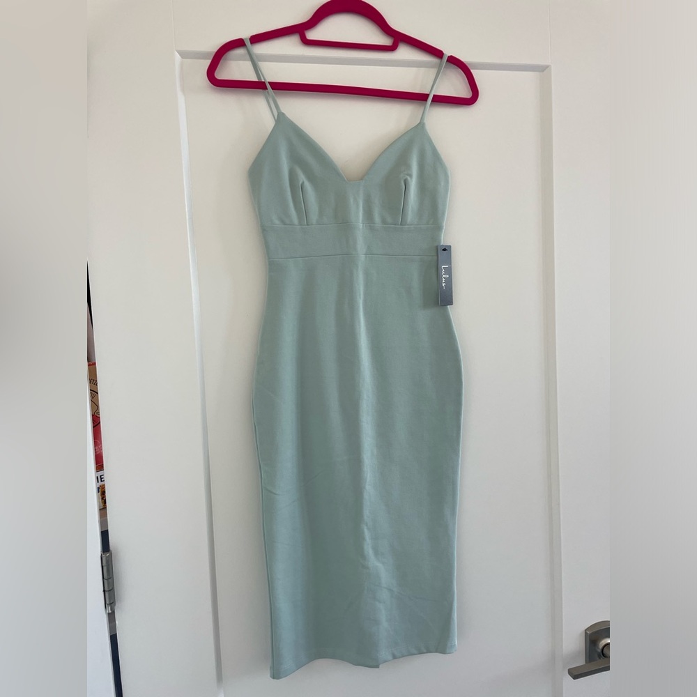 Don't Tell 'Em Light Blue Bodycon Midi
Dress
